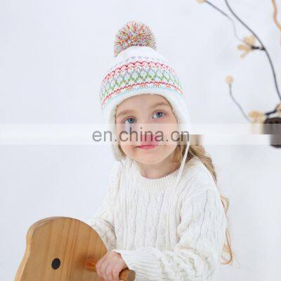 Winter Hat Scarf Gloves Set Girl Boy Earflap Beanie Fleece Warm Kids Autumn Skiing Accessory Outdoor Thermal For Toddler Baby photo-4
