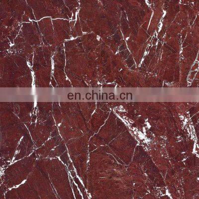 600x600 full body dark red color glazed polished porcelain marble design floor tile