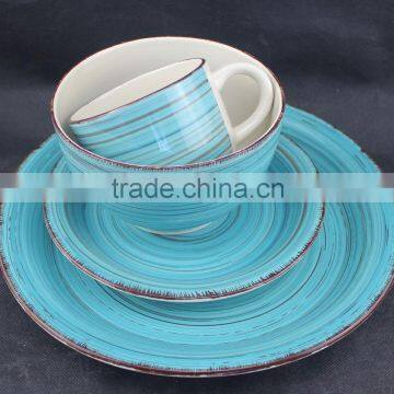 wholesale white stoneware ceramic dinner set with plates set and salad bowl and mugs