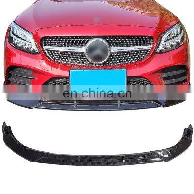 High quality ABS car spare parts three-parts form auto front lips For Mercedes-Benz C-Class