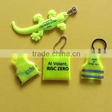 2015 hot sale custom shape reflective pvc keyring , pvc keyring , soft pvc led keyring