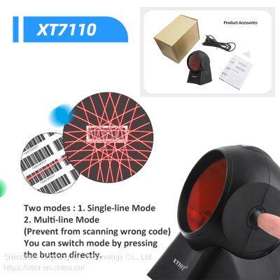 XT7110 On Counter Barcode Scanner Laser Desktop Barcode Scanner Multi Laser Barcode Scanner