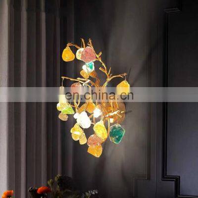 Modern Style Indoor Decorative Creative Home Living Room Bedroom Crystal Wall Luxury Branch Wall Lamps