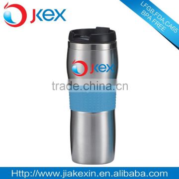 Stainless steel water cup with silicone sleeve