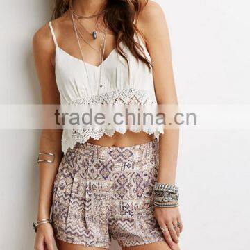 2015 China Manufacturer Customized Latest Design Casual Women Print Shorts photo-2