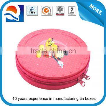 Promotional custom cd tin box with zipper,Dongguan cd metal box with zipper