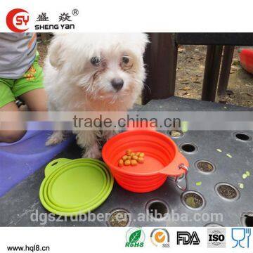 Collapsible cute silicone pet food bowl