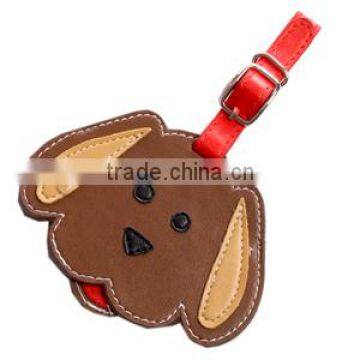 PU airplane luggage tag with dog shape