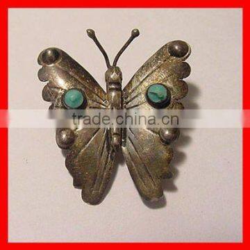 fashion butterfly brooch pins with orange crystal