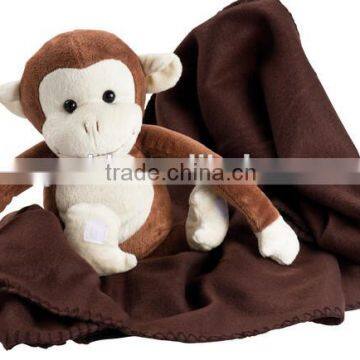 2015 plush baby monkey blanket/fleece blanket monkey/monkey fleece blanket