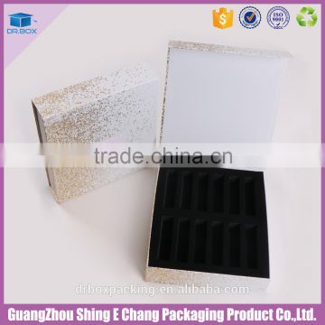 Gold foil hot stamping and embossing printed cosmetic box for mini bottle