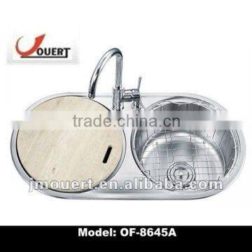 OF-8645A Stainless Steel Double Bowl Kitchen Sink, Portable Sink