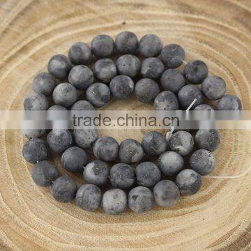 SB6537 Matte / frosted black labradorite beads,matte gemstone beads