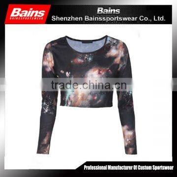 Spandex long sleeve crop top and skirt set