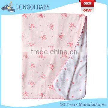 TT-LZ-015 cotton muslin/polyester baby girls blankets