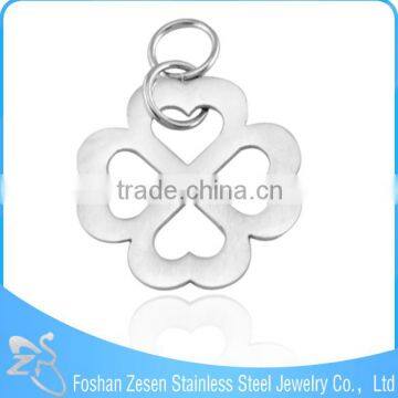Clover shaped women gift wholesale cheap custom stainless steel charms pendants