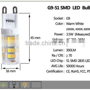 New Design SMD 2835 G9 AC 110/220V 3.5w LED Corn Bulb Light photo-3
