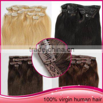 Best Selling Afro Women Clip In Hair Extension Silky Straight Brazilian Human Hair