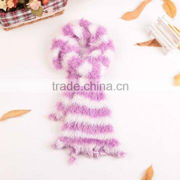 100% Nylon Light Purple With White Fashion Women's Winter Changeable Microfiber Magic Scarf Long Warm Stretchy Wrap Shawl