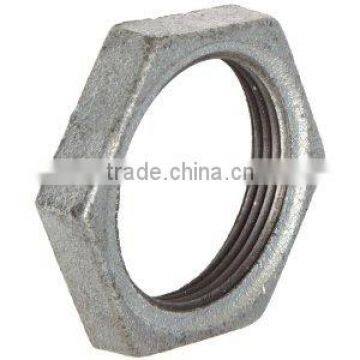 black and galvanized malleable iron pipe fitting locknut