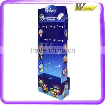 Promotion Cartoon Nicknacks Customized Design Hook Corrugated Cardboard Display Racks