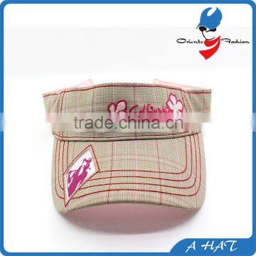 embroidery custom made female sun visor