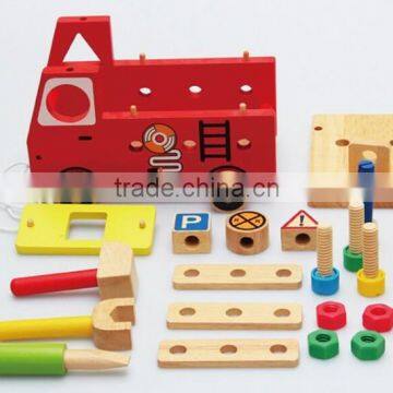 Top Sale Wooden Toy Fire Trucks OEM New Design Intelligent Toy DIY Trucks for Kids EZ5085