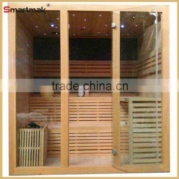 Luxury Wood Steam Sauna Room With LED 7 Colour Lights