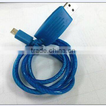 new design EL flowing LED light round usb charger cables