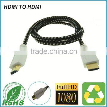 White HD TV Cable Sleeving Braided Cable High Speed Connect Wire For 3D TV Support 1080P Cable