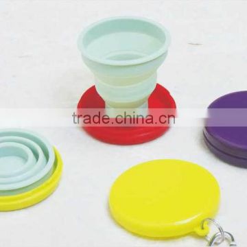 silicone+aluminum 8*2*7 Personalized gadgets flexible cup/Portable cup/Silicone folding cup/Compression cup