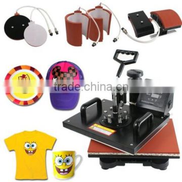 5in1 Heat Press Machine Digital Transfer Sublimation T-Shirt Mug Hat Plate Cap