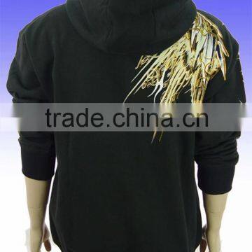 Cotton Plain Black Hoodie Snowboard Waterproof Hoodie/gym Hoodie photo-2
