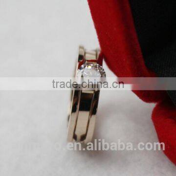 Classic Single Rhinestone Big Stone Titanium Steel Bulgarian Combo Carat Designs Rose Gold Ring Jewelry Accessories photo-2