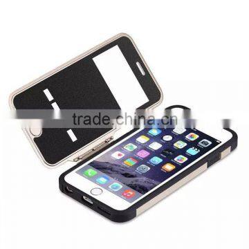 High Quality Armor Intelligent Dormant PU Leather Rugged Protective Phone Case for Iphone 5s 6 6plus