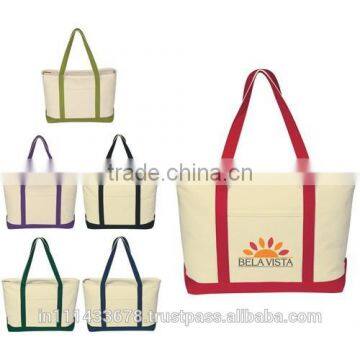 Zippered Boat Tote Bag/ Canvas Zippered Boat ToteBag / tote bags