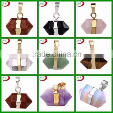 NEWEST!! Natural crystal quartz point pendants, faceted point crystal quartz pendants