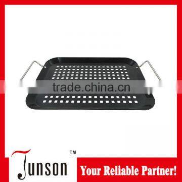 BBQ Square Roasting Pan With Holes/Stainless Steel Handles Grill Pan