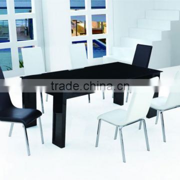 black MDF modern dining table