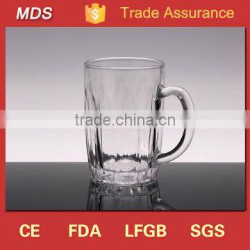 Print glass tumbler custom logo lined beer mug tumbler with handle