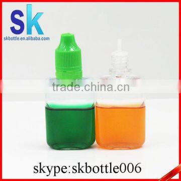 30ml clear rectangle plastic dropper bottle child tamperproof cap with press in tip