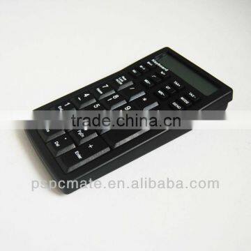 mini wired numeric keypad with screen and calculator