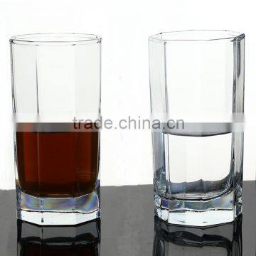 Manufacture lead crystal high quality polygon drinking glass tumbler promtion in stocks