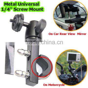 New High Quality Metal Universal Car DVR Digital Camera Sports DV Recorder Bike Motor Scooter Mount Car Rearview Mirror Holder