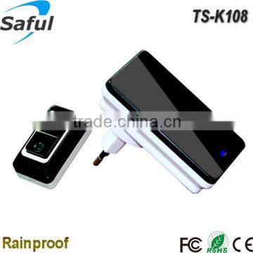 Easy operation battery plug support rainproof long range wireless doorbell