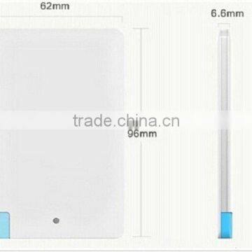 2016 fashionable ultra thin world's credit card powerbank 2000mah