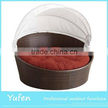 Luxury Rattan Round Lounge Canopy Bed Outdoor photo-4