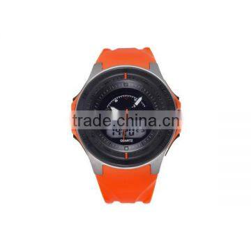 3 hands double movement smooth surface plastic digital wrist watch