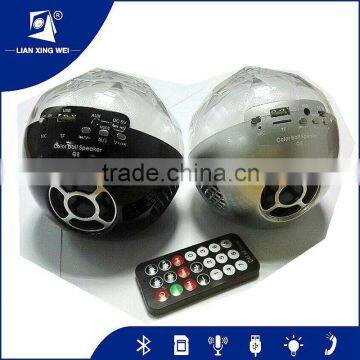 2015 Bluetooth Mini Speakers With Led Light TF Card USB Port and FM Radio 180 Degree