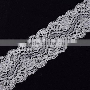 wholesale 3cm wide white elastic lace trim, narrow bridal lace trim, fancy embroidery lace trim for underwear wide:8cm